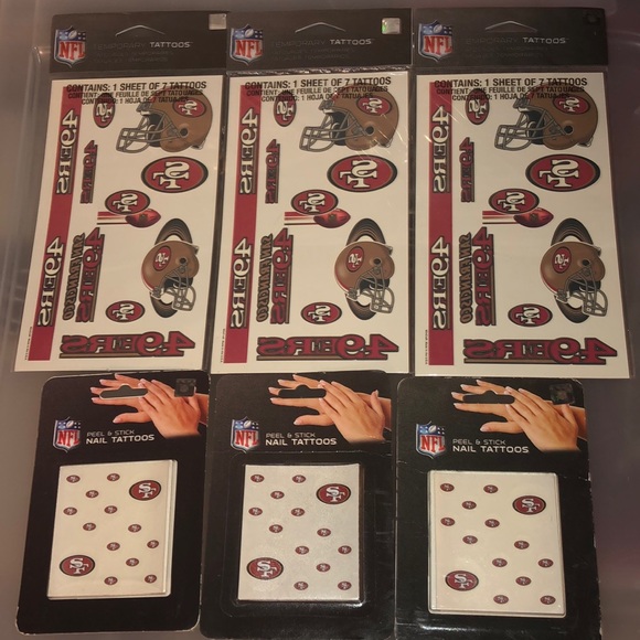 3/$20 49ers San Francisco NFL tattoos nail decal - Picture 1 of 5